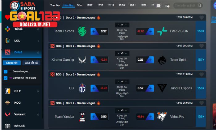 Cá cược Dota2 là điểm đến thú vị của các cược thủ tại Goal123