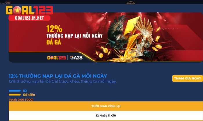 Chương trình khuyến mãi khi nạp tiền Goal123